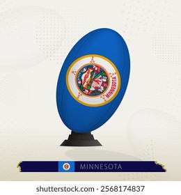 Minnesota Rugby Ball on Rugby Kicking Tees with Modern Design. Illustration perfect for sports, national pride, and rugby-related projects.