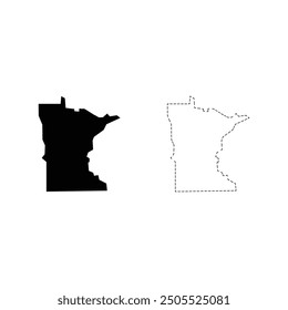 Minnesota silhouettes maps vector transparent background