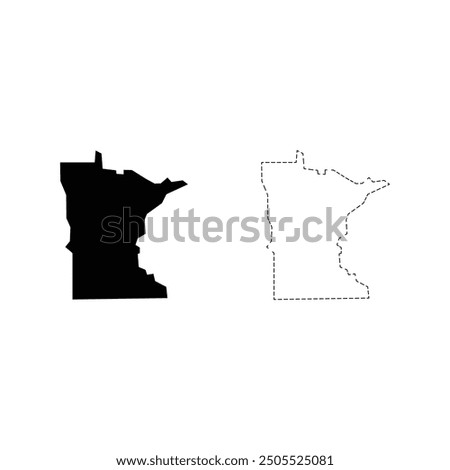 Minnesota silhouettes maps vector transparent background