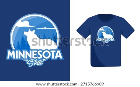minnesota state with beautiful views and wolf silhouettes