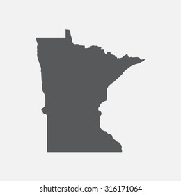 Minnesota state border map.