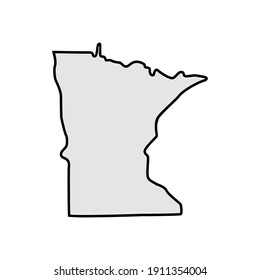 Minnesota state borders, United States of America.