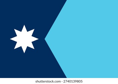 Minnesota state flag 3-2 ratio. Part of The United States of America. Clean design for print, web, or educational use. Vector illustration.