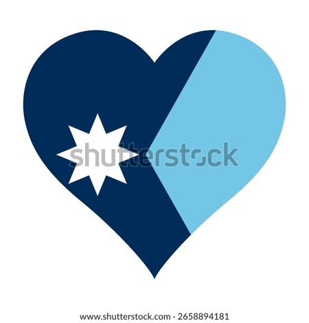 Minnesota state flag heart shaped icon digital vector illustration. National flag of Minnesota, USA. Love flag icon.