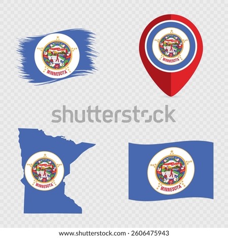Minnesota State Flag Icon Set.