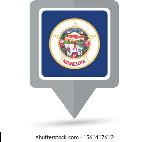 Minnesota state flag map icon. Vector illustration.