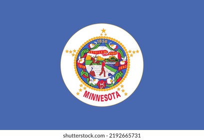 Minnesota State Flag. Vector Illustration.