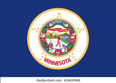 Minnesota State Flag. Vector illustration.