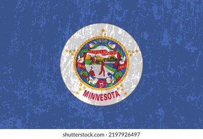 Minnesota State Grunge Flag. Vector Illustration.