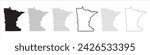 Minnesota State Map Black. Minnesota map silhouette isolated on transparent background. Vector Illustration. Variants.