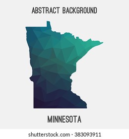 Minnesota state map in geometric polygonal style.Abstract tessellation,modern design background. Vector illustration EPS8