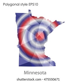 Minnesota state map in geometric polygonal,mosaic style.Abstract gems triangle,modern design background. Vector illustration EPS10