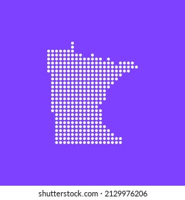 Minnesota state map round tech design. Vector illustration eps 10.