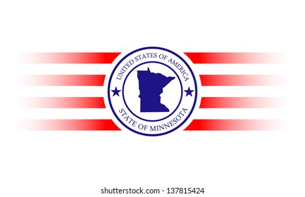 Minnesota state map stamp with name.