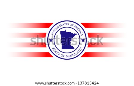 Minnesota state map stamp with name.
