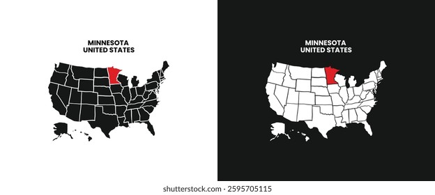minnesota state map. minnesota map. vector illustration of minnesota state map.