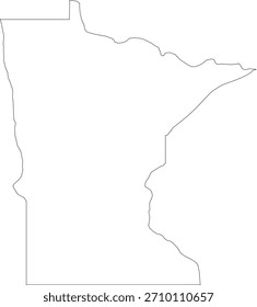 Minnesota State Outline Simple Mapa de Vector Minimalista