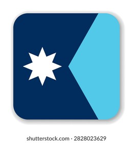 Minnesota state rounded square flag. Part of The United States of America. Clean design for print, web, or educational use. Vector illustration with dropped shadow on white background.