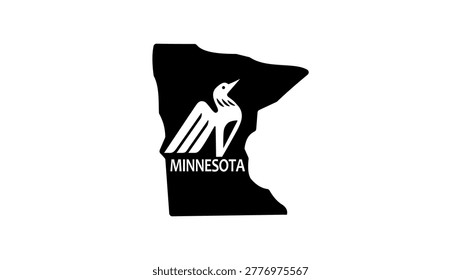 Minnesota state symbol, black isolated vector silhouette