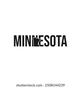 minnesota state symbol, map icon with vector silhouette