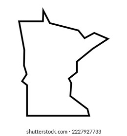 Minnesota state of United States of America, USA. Simplified thick black outline map. Simple flat vector illustration