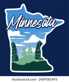 minnesota state united states of america with beautiful blue sky background