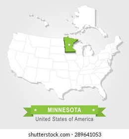 Minnesota state. USA administrative map.