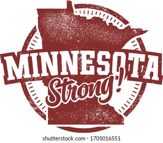 Minnesota Strong Vintage Rubber State Stamp