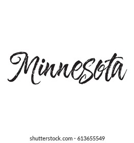 minnesota, text design. Vector calligraphy. Typography poster. Usable as background.