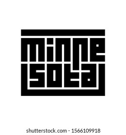 Minnesota Text Logo in black color and block code style.