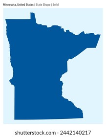 Minnesota, Estados Unidos. Mapa vectorial simple. Forma Estado. Estilo sólido. Frontera de Minnesota. Ilustración vectorial.
