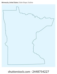 Minnesota, Estados Unidos. Mapa de Vector simple. Forma Estado. Estilo de esquema. Frontera de Minnesota. Ilustración vectorial.