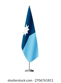 Bandera estadounidense de Minnesota en asta de bandera para reuniones oficiales, fondo transparente, Vector