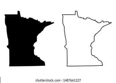 Minnesota Us State Blank Map Black Stock Vector (Royalty Free ...