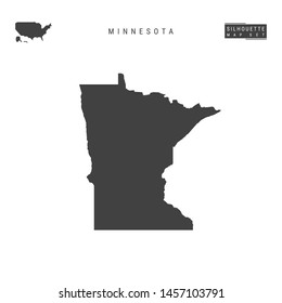 Minnesota US State Blank Vector Map Isolated on White Background. High-Detailed Black Silhouette Map of Minnesota.