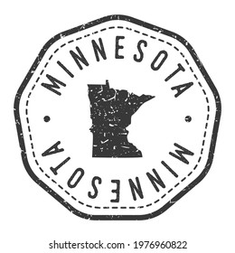 Minnesota, USA Map Stamp Retro Postmark. Silhouette Postal Passport. Seal Round Vector Icon. Badge Vintage Postage Design.
