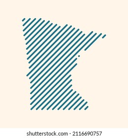 Minnesota, USA tech digital logo vector icon. Minnesota map outline.