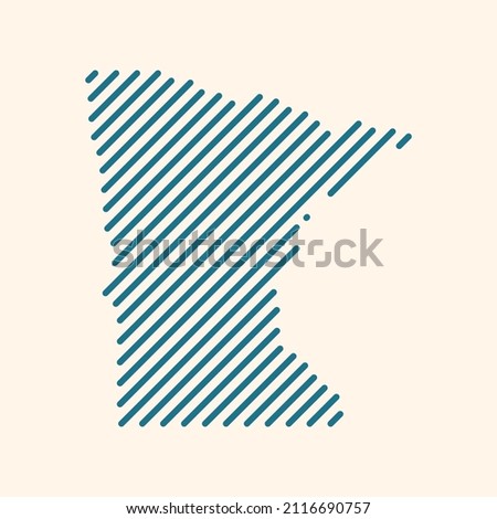 Minnesota, USA tech digital logo vector icon. Minnesota map outline.