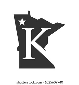 Minnesota vector logo. Letter K.