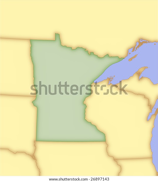 Map Of Minnesota And Surrounding States Minnesota Vector Map Borders Surrounding States Stock Vector (Royalty Free)  26897143 | Shutterstock