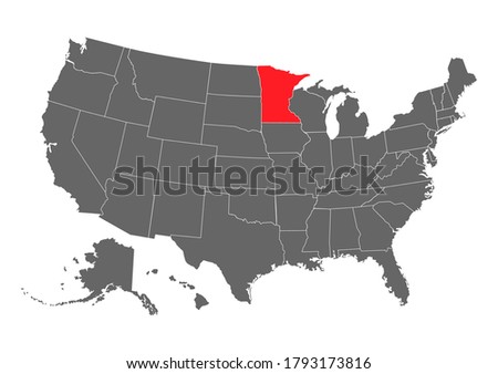 minnesota vector map. High detailed illustration. United state of America country
