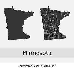 Minnesota vector maps counties, townships, regions, municipalities, departments, borders