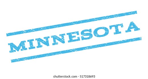 Minnesota watermark stamp. Text caption between parallel lines with grunge design style. Rubber seal stamp with dirty texture. Vector light blue color ink imprint on a white background.