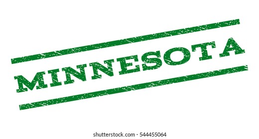 Minnesota watermark stamp. Text caption between parallel lines with grunge design style. Rubber seal stamp with scratched texture. Vector green color ink imprint on a white background.