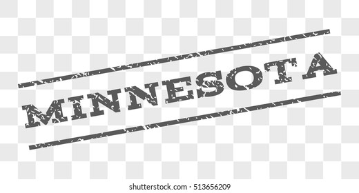 Minnesota watermark stamp. Text tag between parallel lines with grunge design style. Rubber seal stamp with dust texture. Vector grey color ink imprint on a chess transparent background.
