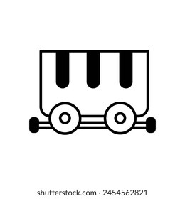 minning cart icon with white background vector stock illustration