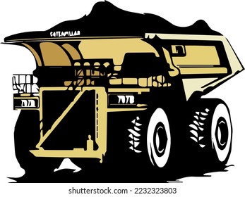 Minning Truck Vector. Giant Truck Vector. Coal mine truck vector.