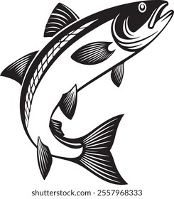 A Minnow silhouette vector style with white background .