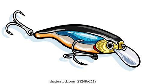 minnow wobbler fishing lures. greeting cards advertising business company or brands, logo, mascot merchandise t-shirt, stickers and Label designs, poster.