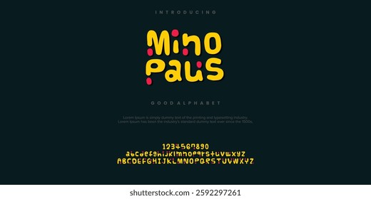 Mino Paus minimal abstract alphabet fonts. Typography  creative font. vector illustration
